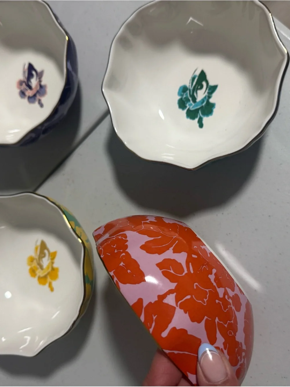 Diane Von Furstenberg Multicolor Floral Stacked Bowls